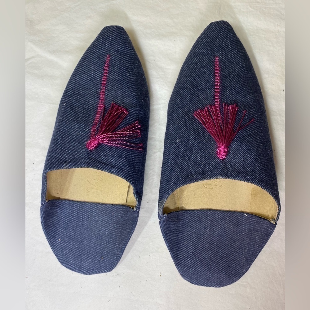 🌷🌷3/$15 Verve Culture Denim Moroccan Style Slides🌷🌷